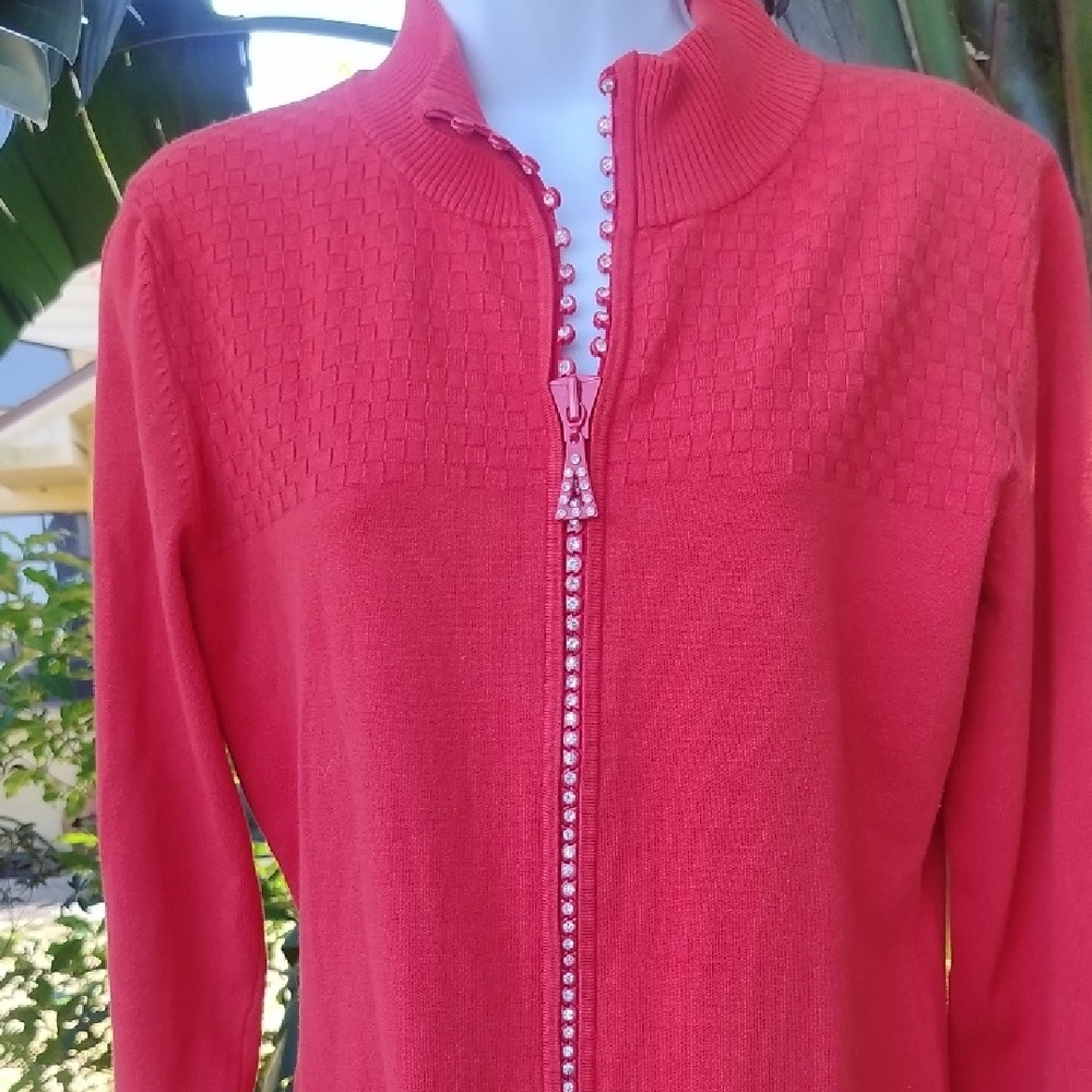 Bellidini '90s Orange Crush Zippered Sweater Medium/Large